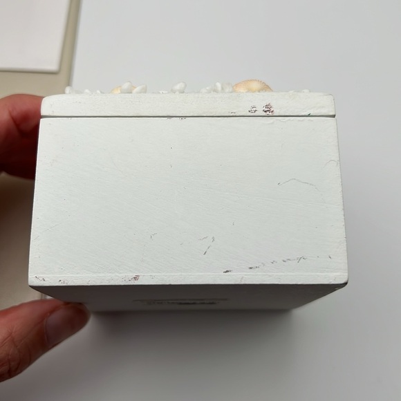 Wooden Box - Keepsake Box Oceanic Square Jewelry Box With Seashell And Starfish - Picture 5 of 9